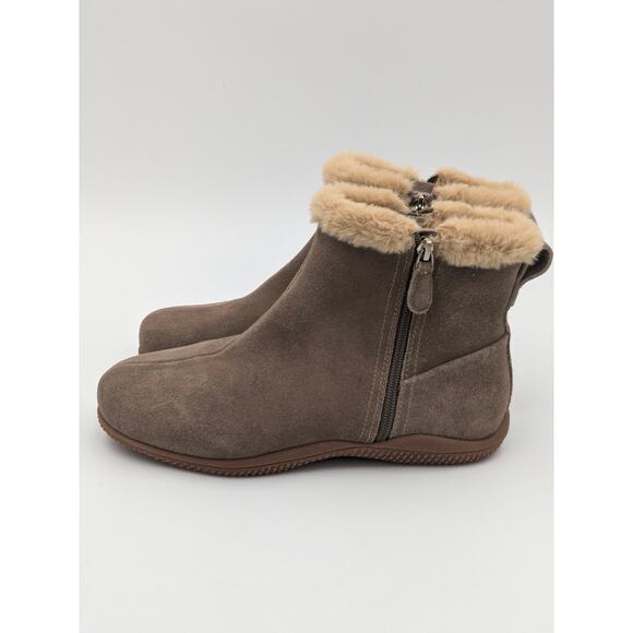 Soft Walk Helena Women's Faux Fur Ankle Boots Stone Suede Size US7 - Picture 5 of 10